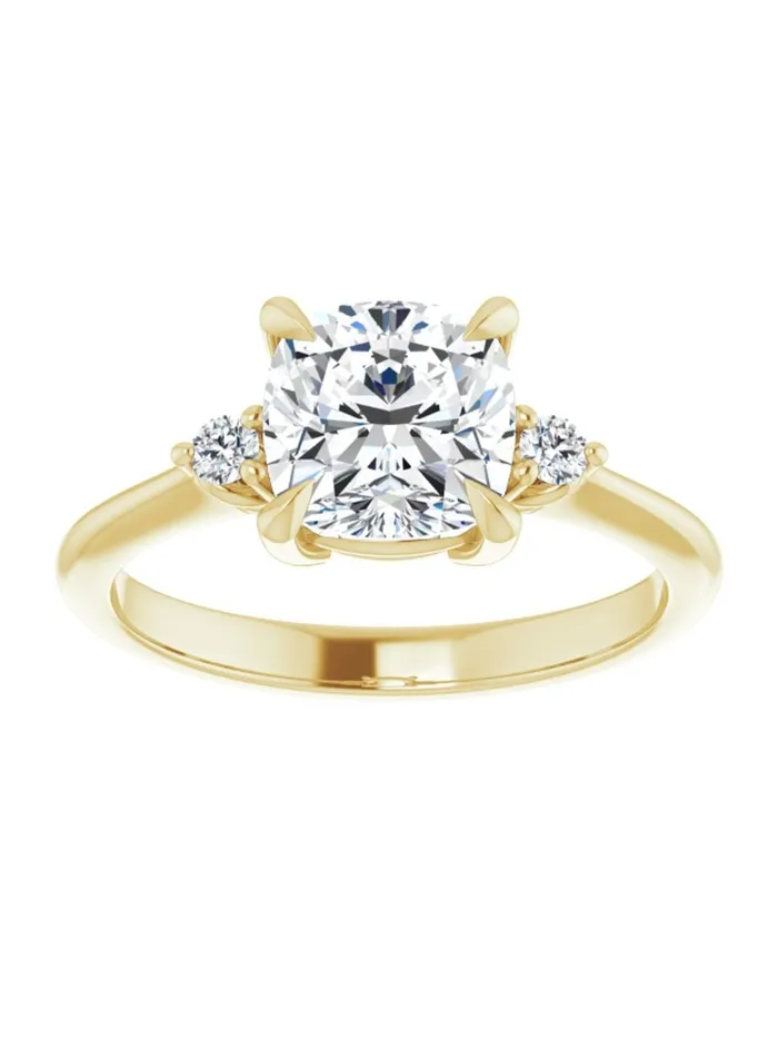 Engagement Ring with Diamond Sides 08 ct tw acredo USA Rings