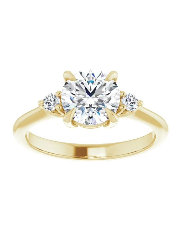 Engagement Ring with Diamond Sides 08 ct tw acredo USA Rings