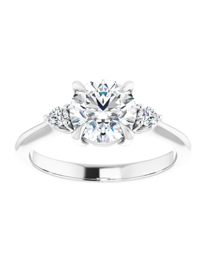 Engagement Ring with Diamond Sides 08 ct tw acredo USA Rings