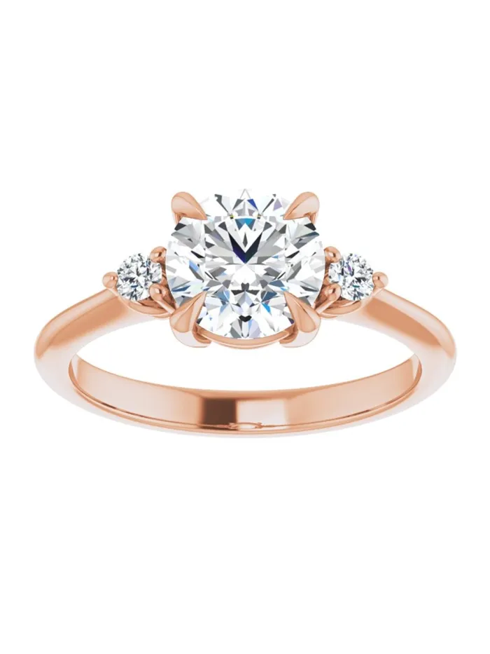 Engagement Ring with Diamond Sides 08 ct tw acredo USA Rings