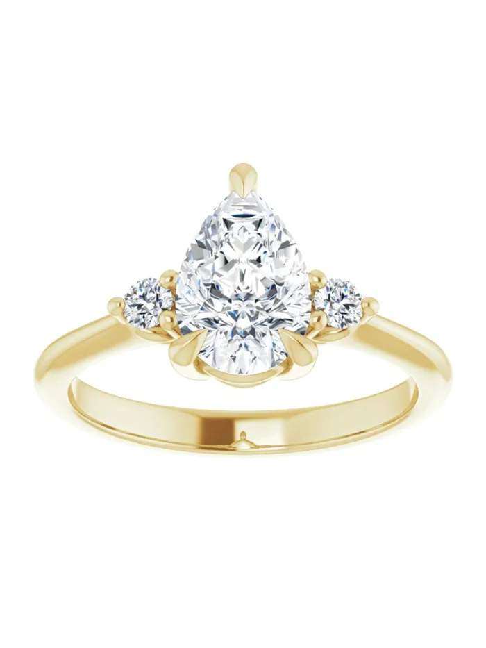 Engagement Ring with Diamond Sides 08 ct tw acredo USA Rings