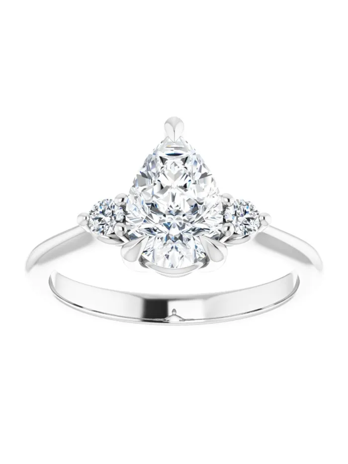 Engagement Ring with Diamond Sides 08 ct tw acredo USA Rings