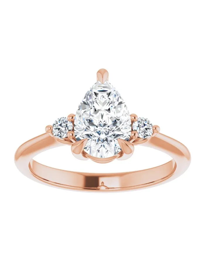 Engagement Ring with Diamond Sides 08 ct tw acredo USA Rings