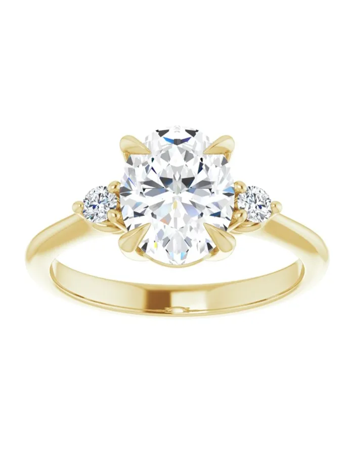Engagement Ring with Diamond Sides 08 ct tw acredo USA Rings