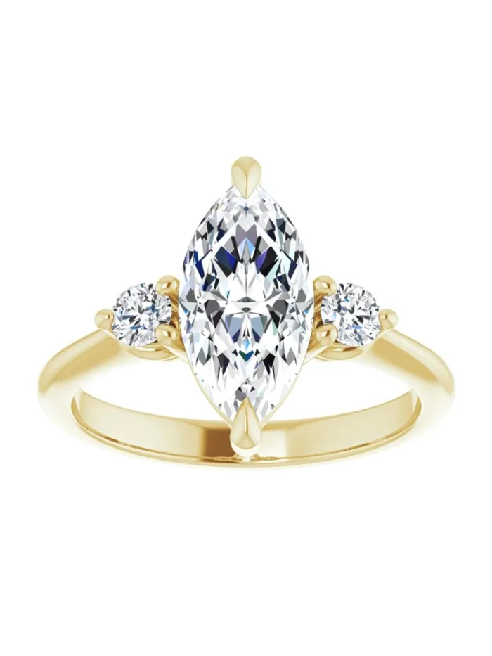 Engagement Ring with Diamond Sides 08 ct tw acredo USA Rings