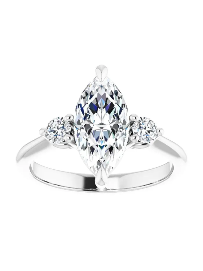 Engagement Ring with Diamond Sides 08 ct tw acredo USA Rings