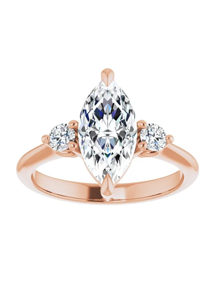 Engagement Ring with Diamond Sides 08 ct tw acredo USA Rings