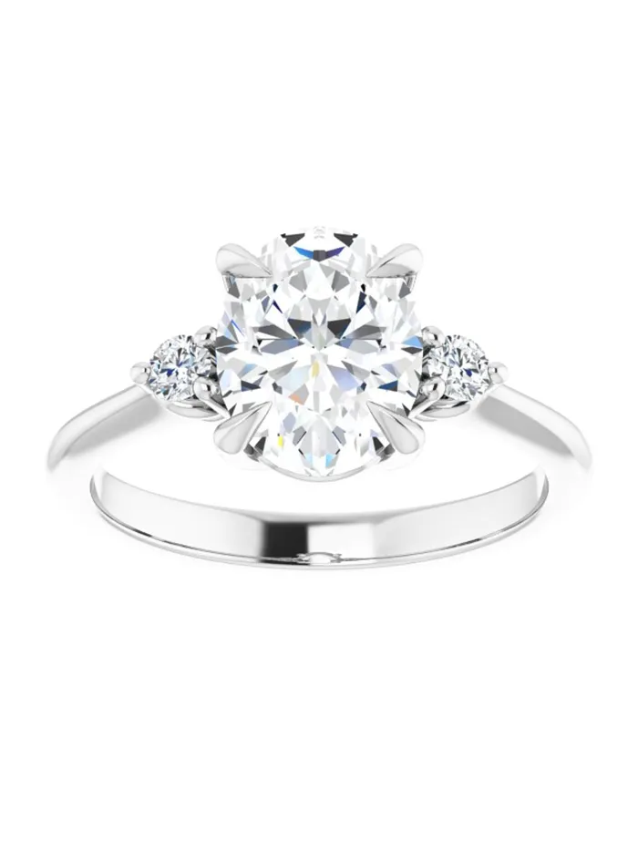 Engagement Ring with Diamond Sides 08 ct tw acredo USA Rings
