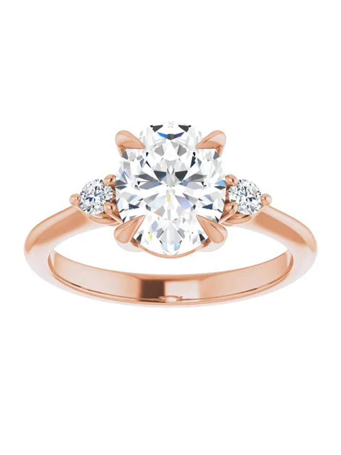 Engagement Ring with Diamond Sides 08 ct tw acredo USA Rings