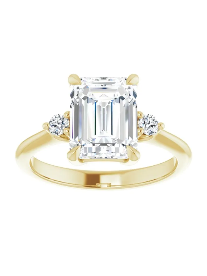 Engagement Ring with Diamond Sides 08 ct tw acredo USA Rings