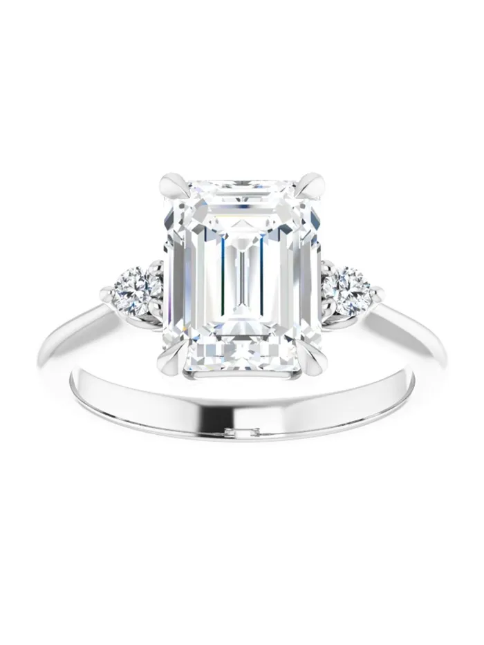 Engagement Ring with Diamond Sides 08 ct tw acredo USA Rings