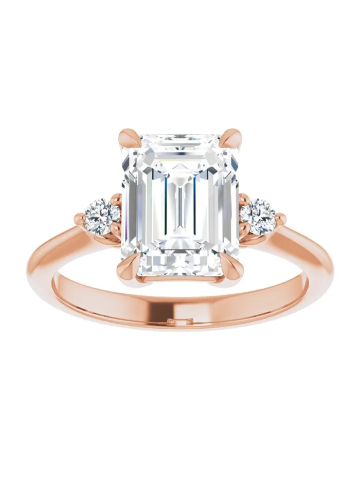 Engagement Ring with Diamond Sides 08 ct tw acredo USA Rings
