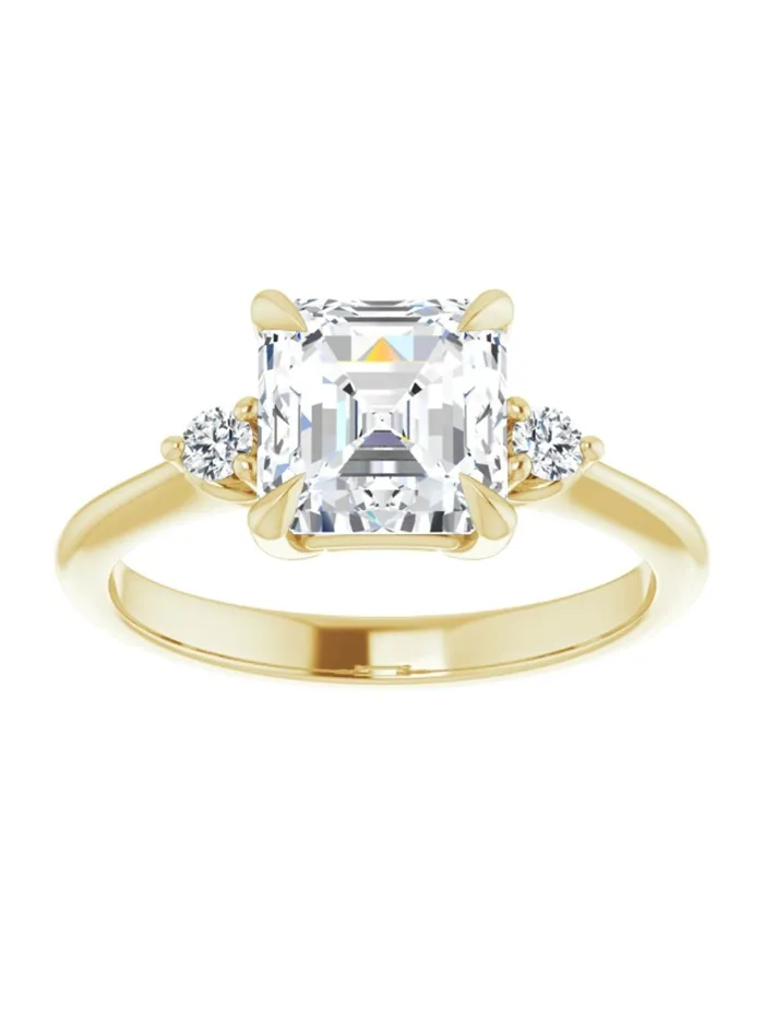 Engagement Ring with Diamond Sides 08 ct tw acredo USA Rings