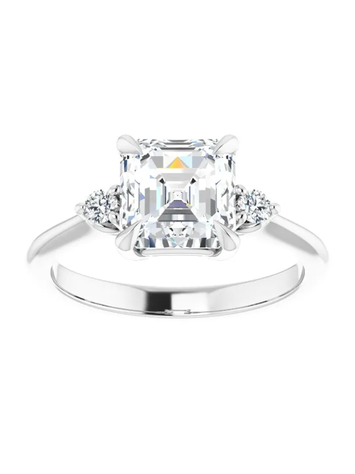 Engagement Ring with Diamond Sides 08 ct tw acredo USA Rings