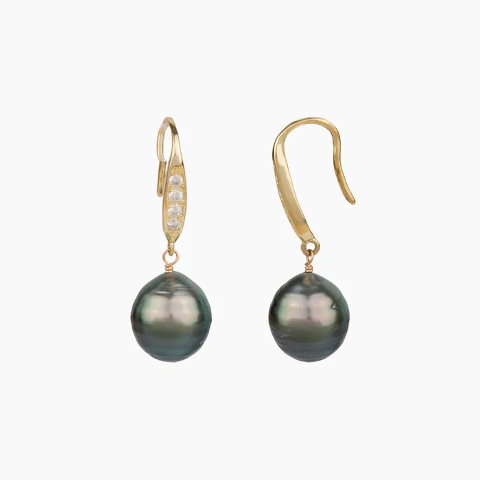 Luxe Tahitian Pearl Drop Earrings MishaHawaii Earrings
