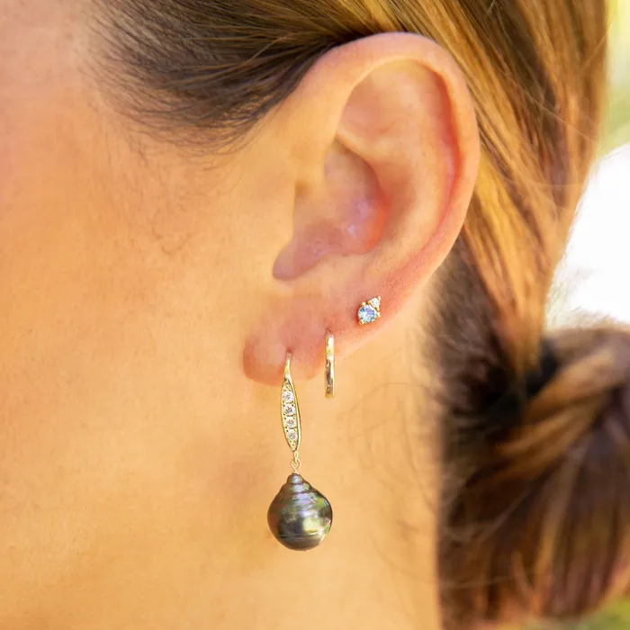 Luxe Tahitian Pearl Drop Earrings MishaHawaii Earrings Luxe Tahitian Pearl Drop Earrings MishaHawaii Earrings