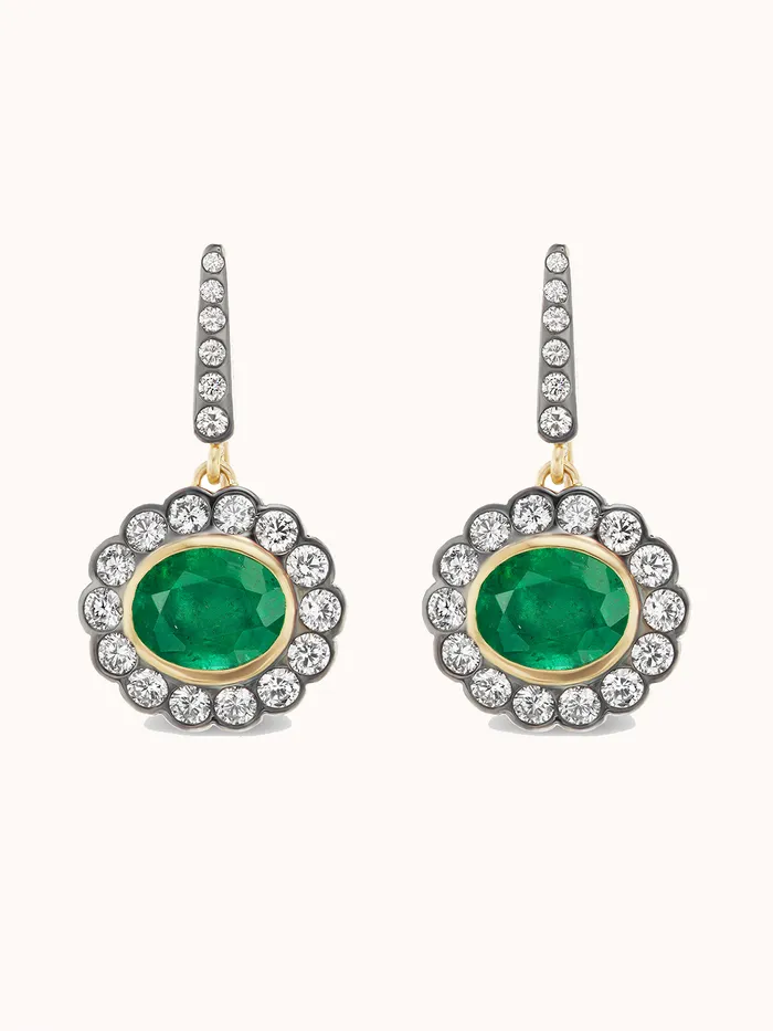 Marlo Laz Earrings Alexandra Earrings Emerald