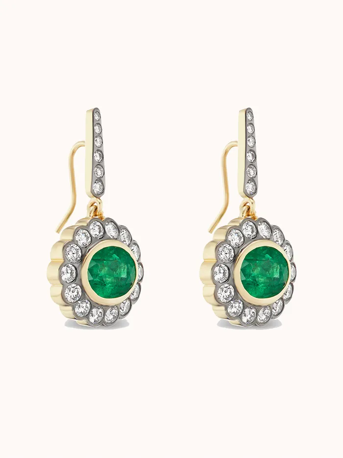 Marlo Laz Earrings Alexandra Earrings Emerald