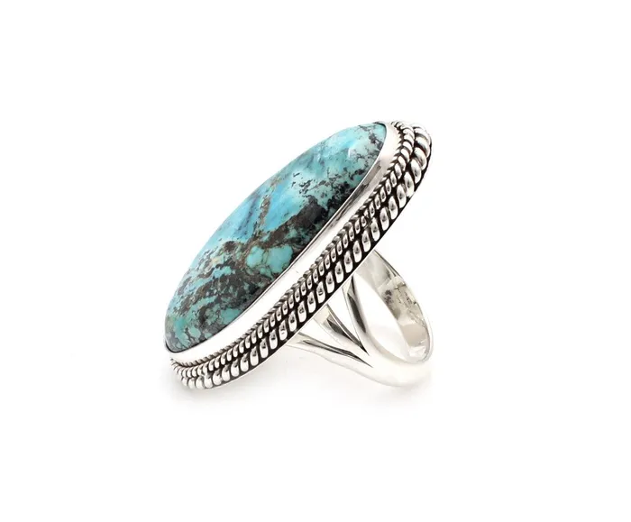 Morenci Turquoise Ring Artie Yellowhorse Rings Morenci Turquoise Ring Artie Yellowhorse Rings