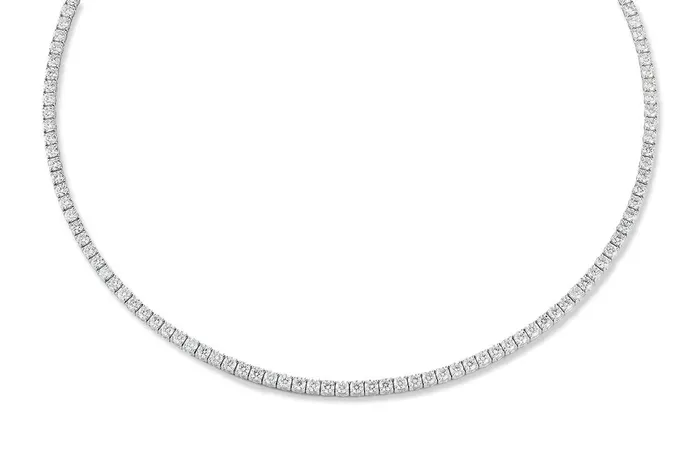 Necklace 18kt Gold Round Diamonds 1115 cts Tennis Albert Hern Necklaces