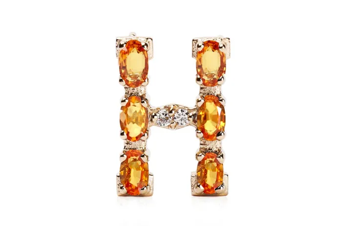 Necklaces Albert Hern Cufflinks Letter H Initial 18kt Gold