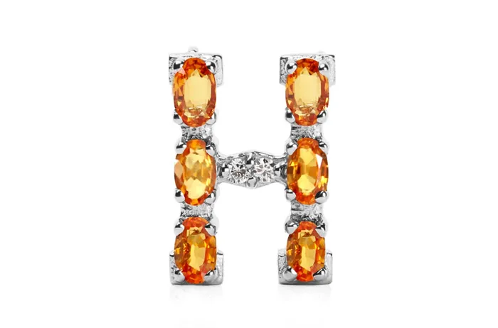 Necklaces Albert Hern Cufflinks Letter H Initial 18kt Gold