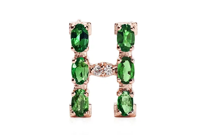 Necklaces Albert Hern Cufflinks Letter H Initial 18kt Gold