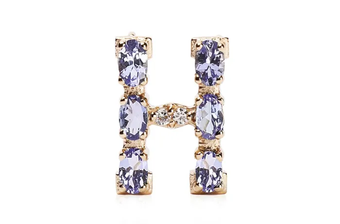 Necklaces Albert Hern Cufflinks Letter H Initial 18kt Gold