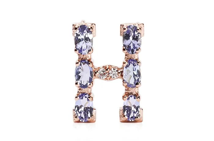 Necklaces Albert Hern Cufflinks Letter H Initial 18kt Gold