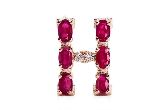 Necklaces Albert Hern Cufflinks Letter H Initial 18kt Gold