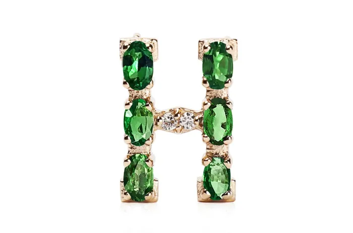 Necklaces Albert Hern Cufflinks Letter H Initial 18kt Gold