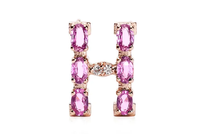 Necklaces Albert Hern Cufflinks Letter H Initial 18kt Gold