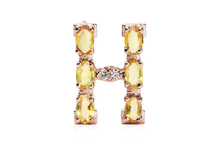 Necklaces Albert Hern Cufflinks Letter H Initial 18kt Gold
