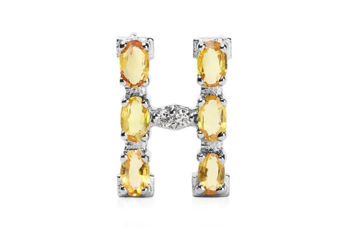 Necklaces Albert Hern Cufflinks Letter H Initial 18kt Gold