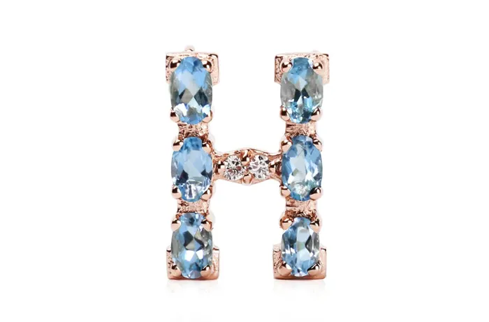 Necklaces Albert Hern Cufflinks Letter H Initial 18kt Gold