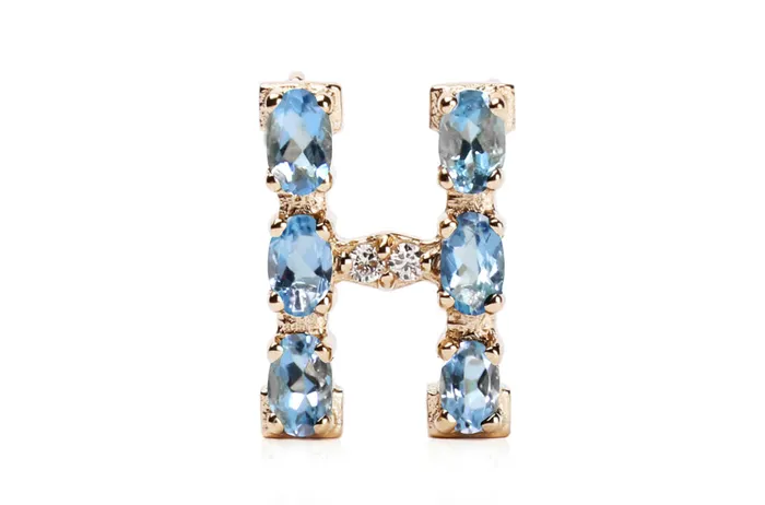 Necklaces Albert Hern Cufflinks Letter H Initial 18kt Gold