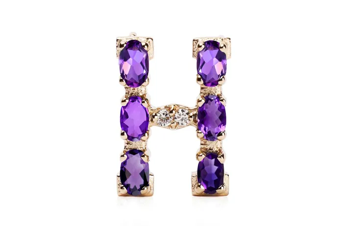 Necklaces Albert Hern Cufflinks Letter H Initial 18kt Gold