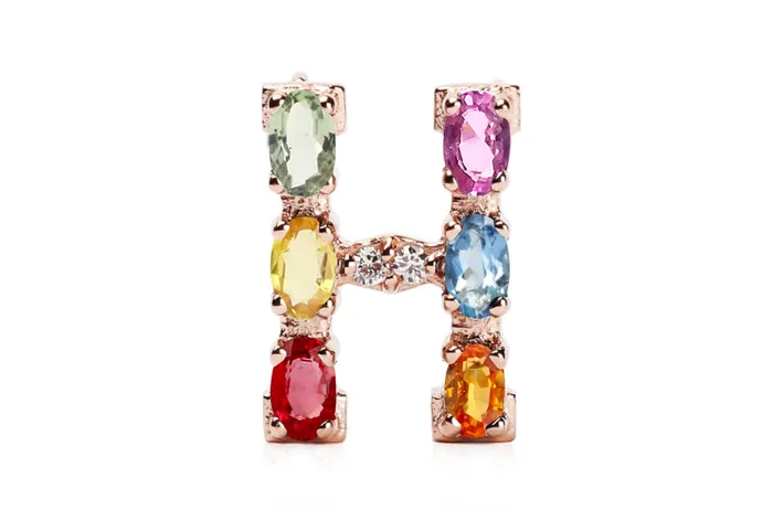 Necklaces Albert Hern Cufflinks Letter H Initial 18kt Gold