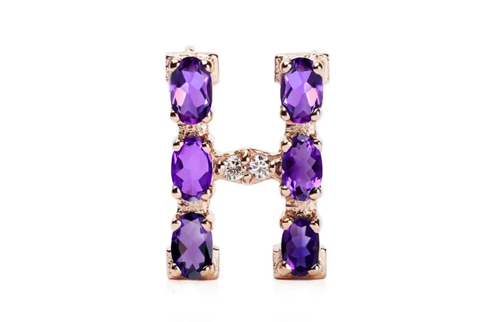 Necklaces Albert Hern Cufflinks Letter H Initial 18kt Gold