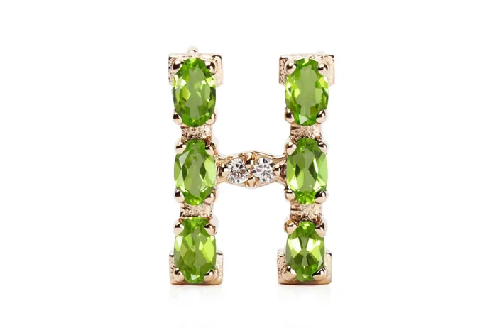 Necklaces Albert Hern Cufflinks Letter H Initial 18kt Gold