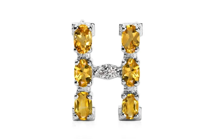 Necklaces Albert Hern Cufflinks Letter H Initial 18kt Gold
