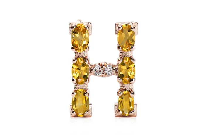 Necklaces Albert Hern Cufflinks Letter H Initial 18kt Gold