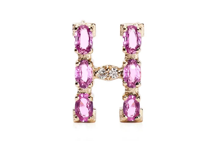 Necklaces Albert Hern Cufflinks Letter H Initial 18kt Gold