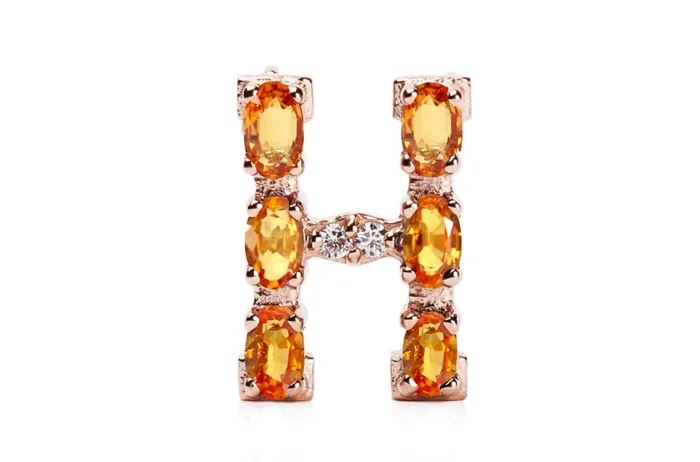Necklaces Albert Hern Cufflinks Letter H Initial 18kt Gold