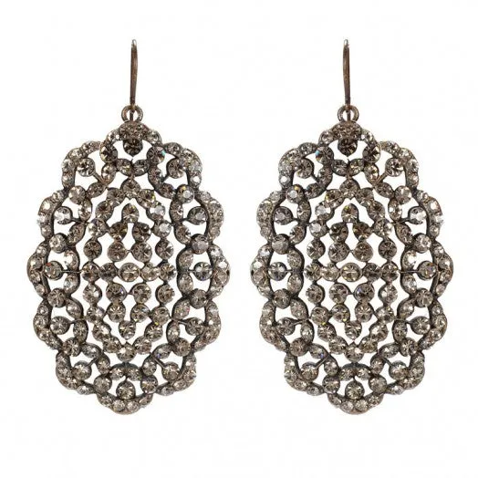 Oval Crystal Filigree Earrings Rebel Designs Inc Earrings