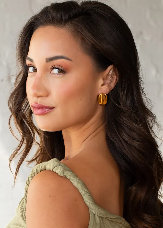 panacheaccessories Luxe Gold Rectangle Earrings Earrings