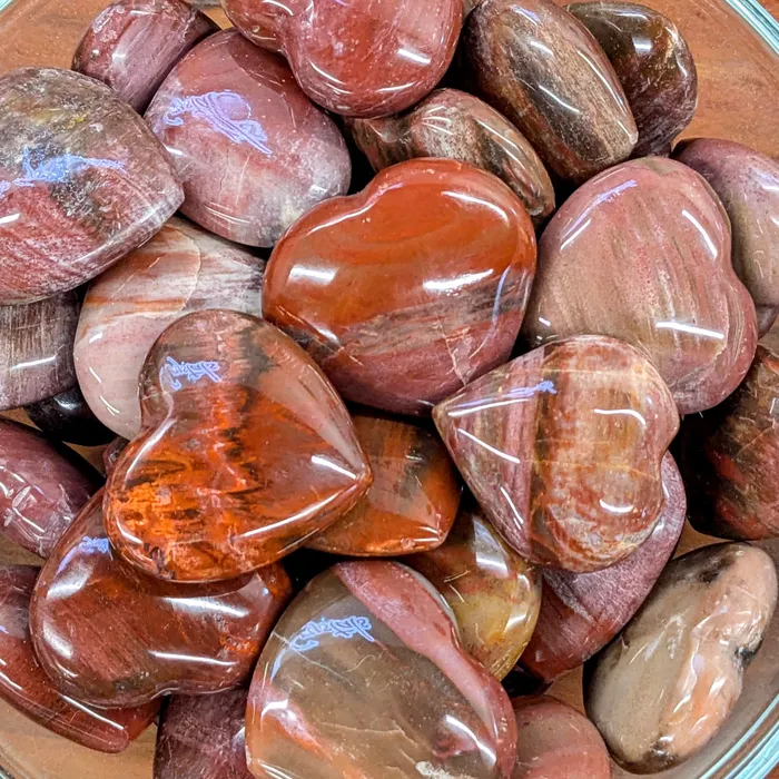 Petrified Wood Heart H050 Bliss Crystals Necklaces