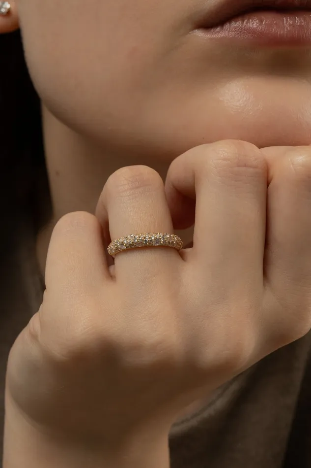 PRMAL Rings Mixture Pave Dome Ring PRMAL Rings Mixture Pave Dome Ring