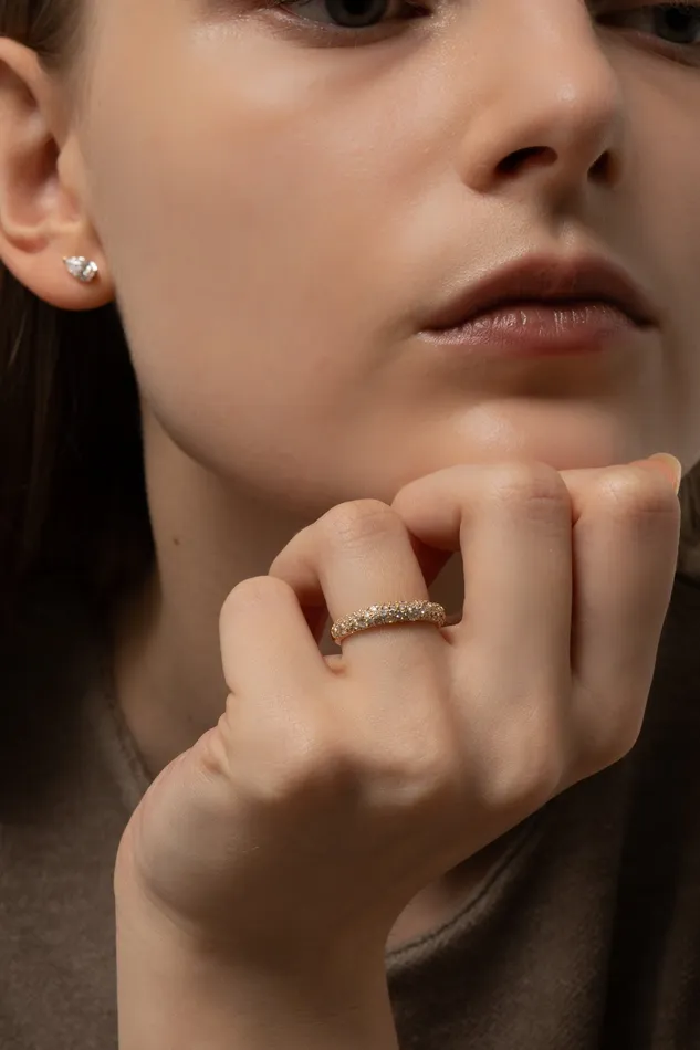 PRMAL Rings Mixture Pave Dome Ring PRMAL Rings Mixture Pave Dome Ring