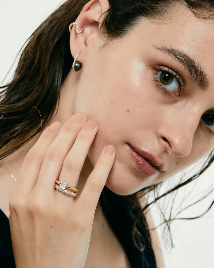 PRMAL Rings Mixture Pave Dome Ring PRMAL Rings Mixture Pave Dome Ring